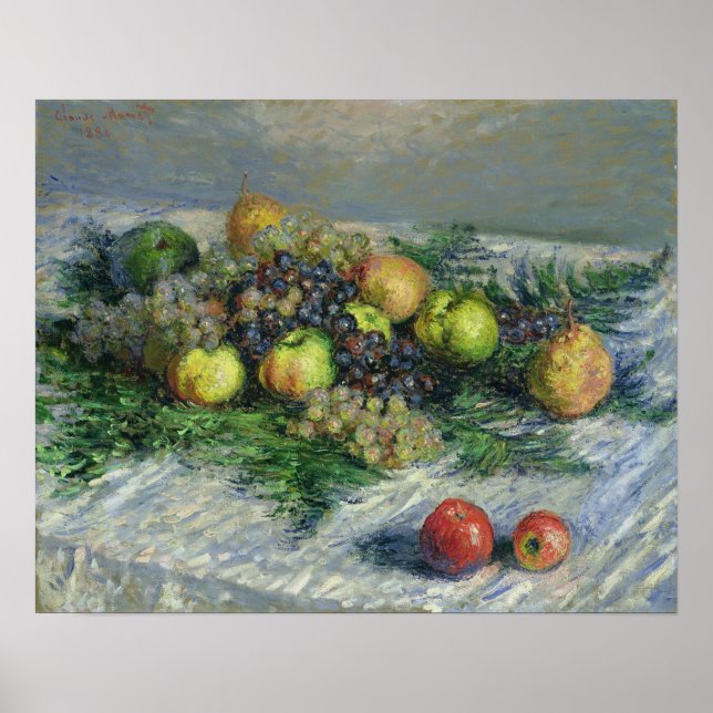 Affiche Claude Monet | Vie morte avec poires et raisins (Devant)