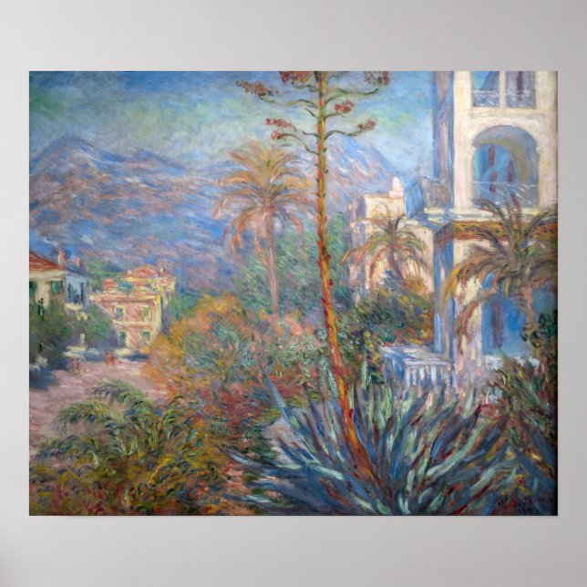 Affiche Claude Monet - Villas à Bordighera (Devant)