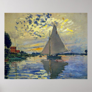 Affiche Claude Monet - Voilier au Petit-Gennevilliers