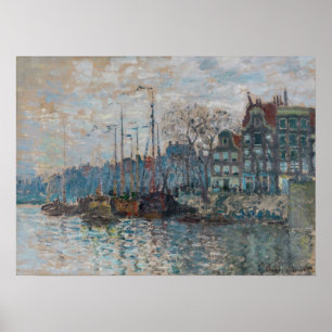 Affiche Claude Monet - Vue d'Amsterdam