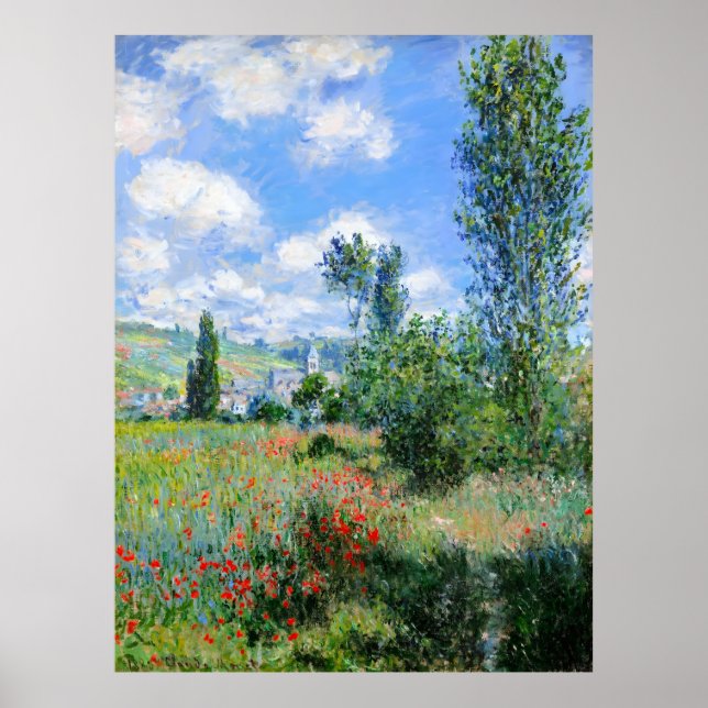 Affiche Claude Monet, Vue de Vé theuil, 1880 (Devant)