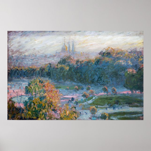 Affiche Claude Monet - Vue des Tuileries, étude (Devant)