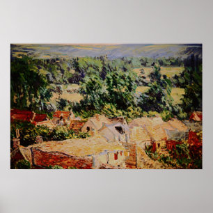 Affiche Claude Monet - Vue du village de Giverny