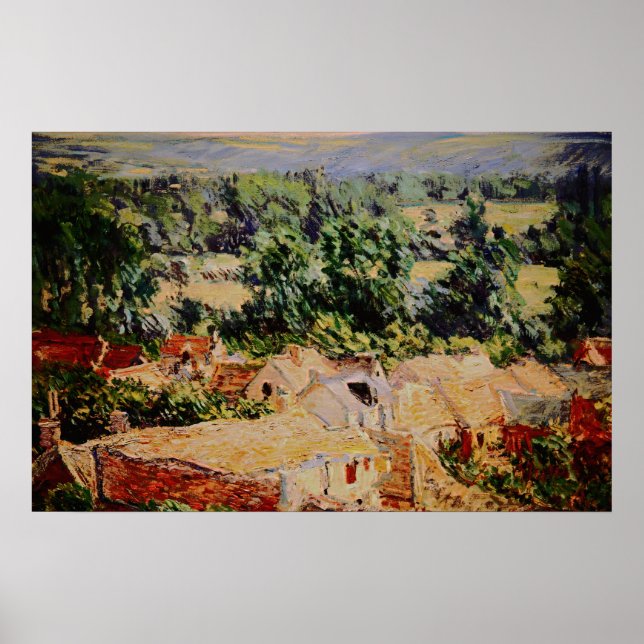 Affiche Claude Monet - Vue du village de Giverny (Devant)