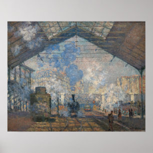 Affiche Claude Monet - Vue extérieure de la gare Saint-Laz