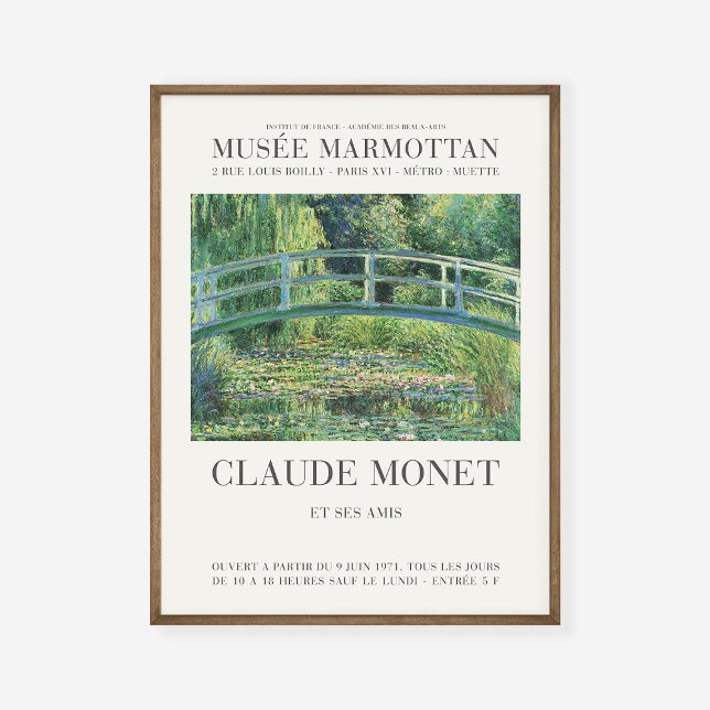 Affiche Claude Monet Water Lilies Japanese Footbridge Pond (Créateur téléchargé)