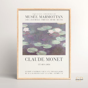 Affiche Claude Monet Water Lys Pink Art Imprimer