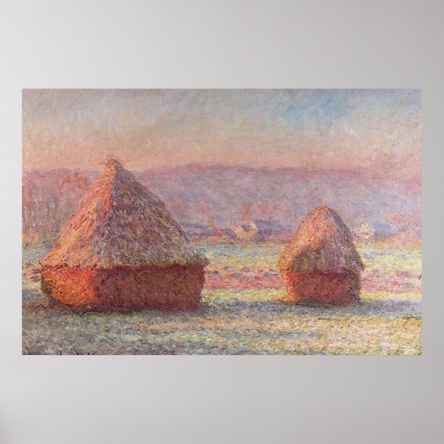 Affiche Claude Monet White Frost Sunrise (Haystacks) (Devant)