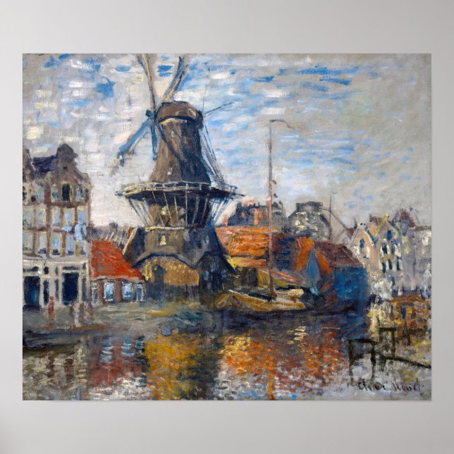 Affiche Claude Monet - Windmill, Amsterdam (Devant)