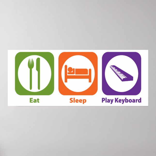 Affiche Clavier de lecture de veille de manger (Devant)