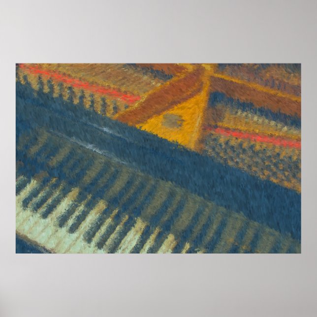 Affiche Clavier et Pins 3 impressionniste (Devant)