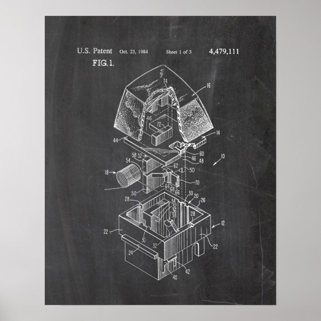 Affiche Clavier mécanique Brevet clé (Devant)