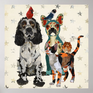 AFFICHE CLAWS, PAWS & FEATHERS