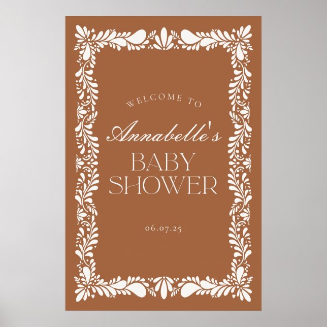 Affiche Clay Talavera Carrelage Fiesta Baby shower Bienven (Devant)