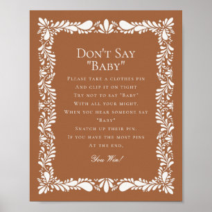Affiche Clay Talavera Tile Dont Dire Baby shower Jeu
