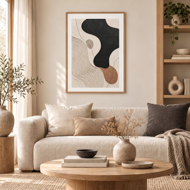 Affiche Clay Tide | Minimal Abstract Plaster Art Print (Créateur téléchargé)