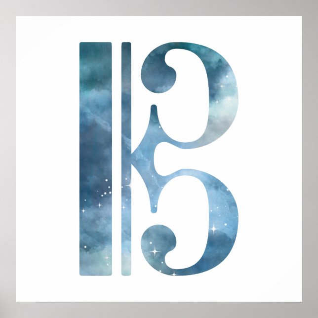 Affiche clé de ténor de clé de clé alto (Devant)