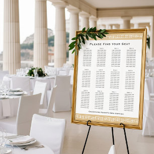 Affiche Clé grecque classique 12 tables Plan d'assise Sign