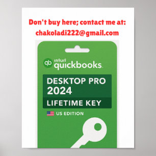 Affiche Clé Intuit Quickbooks Desktop Pro Edition 2024