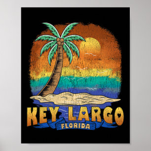 Affiche Clé Largo Floride Vintage Souvenir dénudé