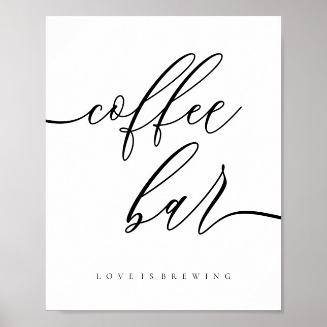 Affiche Clean Coffee Bar amour brasserie Mariage réception (Devant)