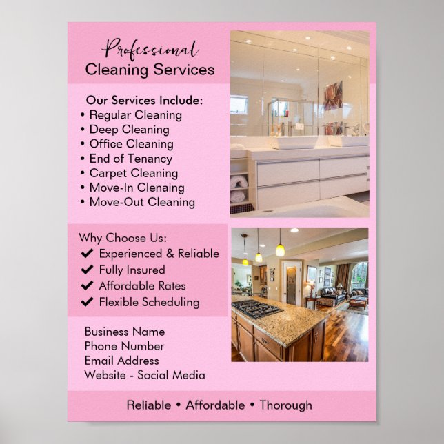 Affiche Cleaning Services Flyer | Editable House Cleaning  (Devant)