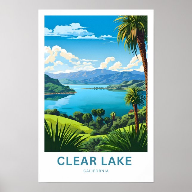Affiche Clear Lake California - Imprimer (Devant)