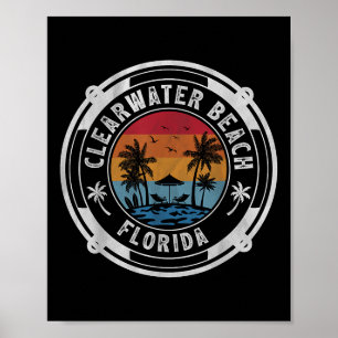 Affiche Clearwater Beach Floride Vacances d'été Vintage S
