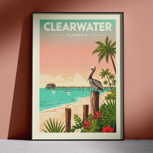 Affiche Clearwater Floride vintage
