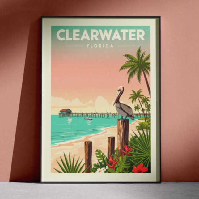Affiche Clearwater Floride vintage (Créateur téléchargé)