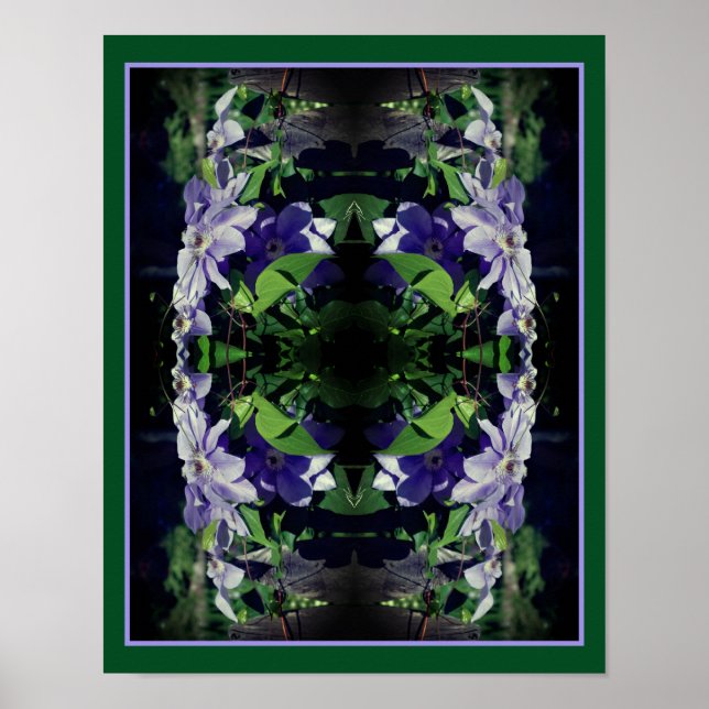 Affiche Clematis Violet Sur La Clôture Dans Le Soleil Abst (Devant)