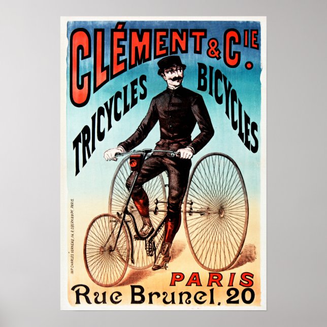 Affiche Clement & Co Paris Cycles Tricycles Vélos Publicit (Devant)