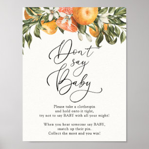 Affiche Clementine Orange and Greenery Ne pas dire Baby Ga
