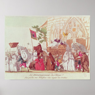Affiche Clergé quittant l'église après la vente