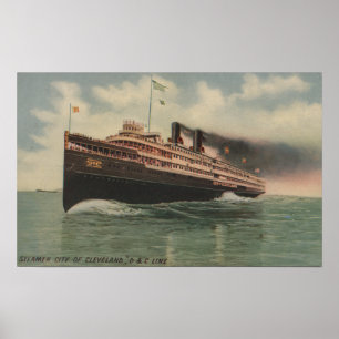 Affiche Cleveland, OH - ville de vapeur de Cleveland