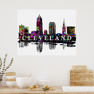 Affiche Cleveland, Ohio en graffiti