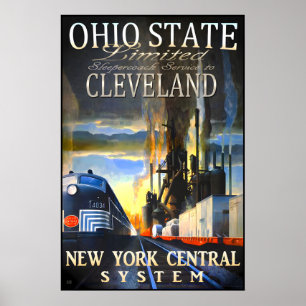 Affiche Cleveland Ohio State Limited New York Central