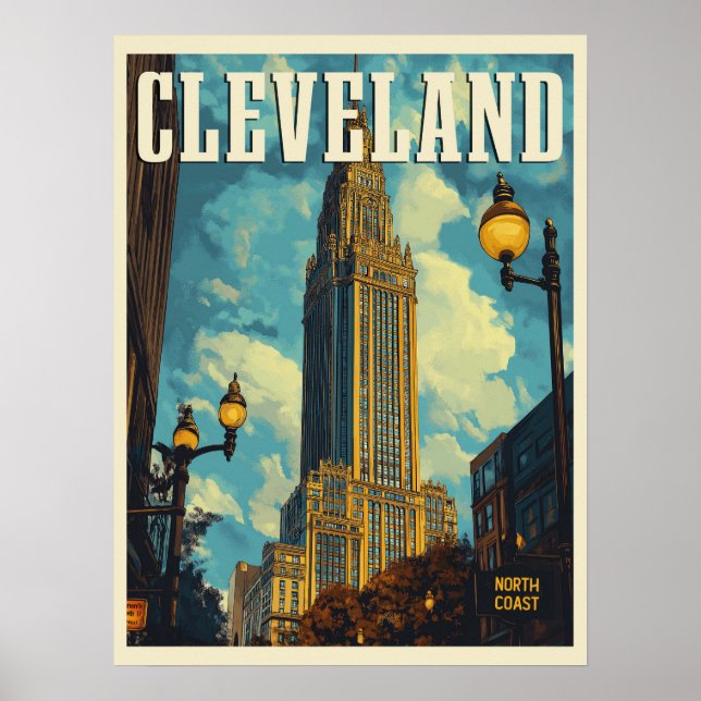 Affiche Cleveland Vintage voyage (Devant)
