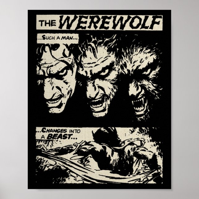 Affiche Clic Horror Monster Horror Comic Werewolf Ma (Devant)