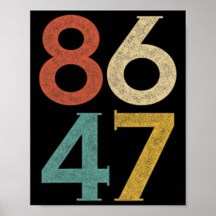 Affiche Clic Style Vintage 80s 86 47 Anti Trump 