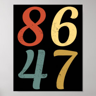 Affiche Clic Style Vintage 80s 86 47 Anti Trump 8647