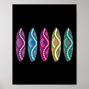 Affiche Clic Surfboard Quiver- Design Coloré Inspiré du Su