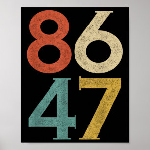 Affiche Clic Vintage 80s Style 86 47 Anti Trump