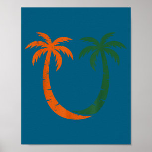 Affiche Clic Vintage 90's Palmiers de Miami Um