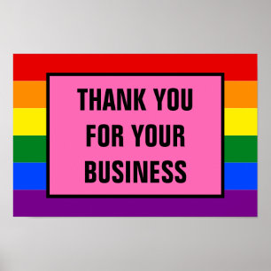 Affiche Clients LGBT Merci Business Rainbow Pride