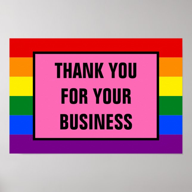 Affiche Clients LGBT Merci Business Rainbow Pride (Devant)
