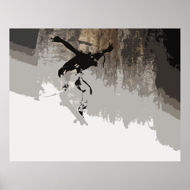 Affiche Cliff Jumping - Skateboarder (Devant)
