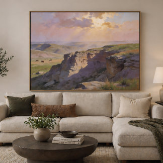 Affiche Cliff Vista Landscape - Pastel Painting Style Art