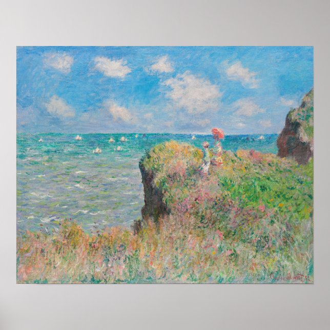 Affiche Cliff Walk à Pourville (1882) par Claude Monet (Devant)
