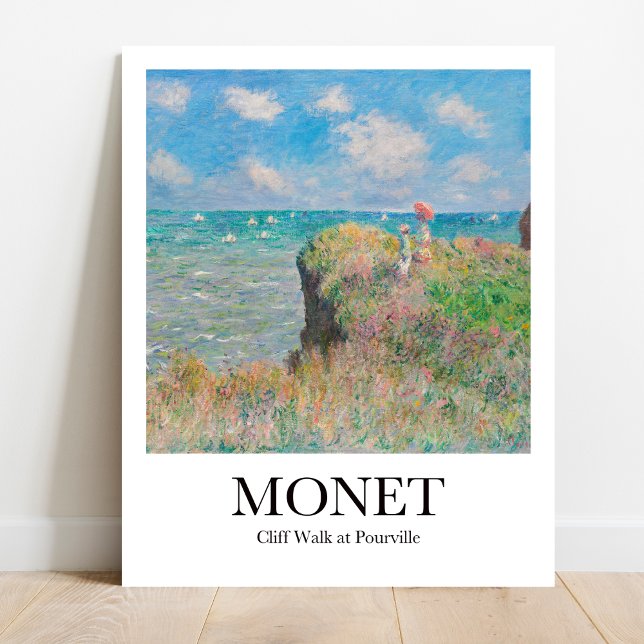 Affiche Cliff Walk à Pourville par Claude Monet (Monet's Cliff Walk: Escape to the Coast. High-quality art poster)